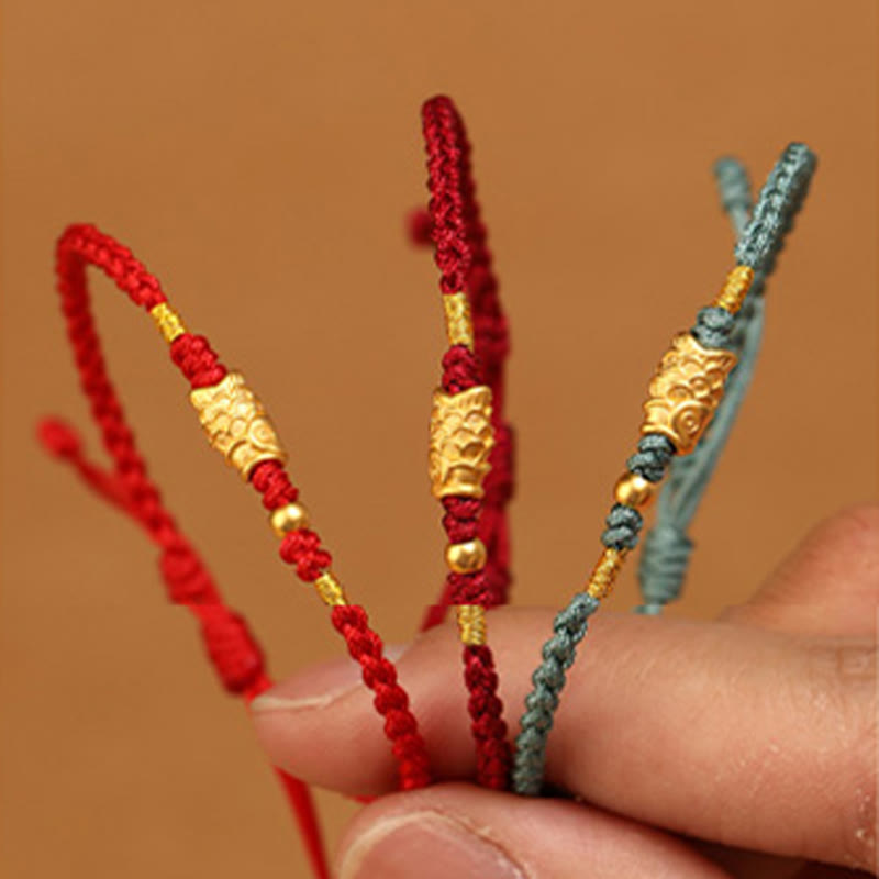 Buddha Stones999ゴールド 幸運の守護鯉 手作り編み紐ブレスレット - image 13