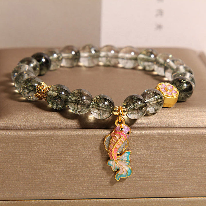 Buddha Stonesグリーンファントム鯉幸運ブレスレット