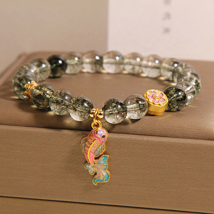 Buddha Stonesグリーンファントム鯉幸運ブレスレット