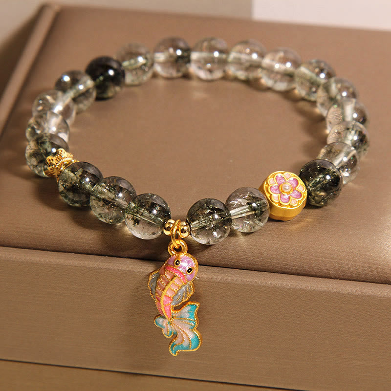 Buddha Stonesグリーンファントム鯉幸運ブレスレット