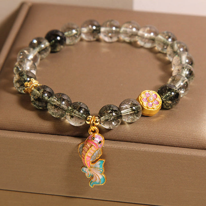 Buddha Stonesグリーンファントム鯉幸運ブレスレット
