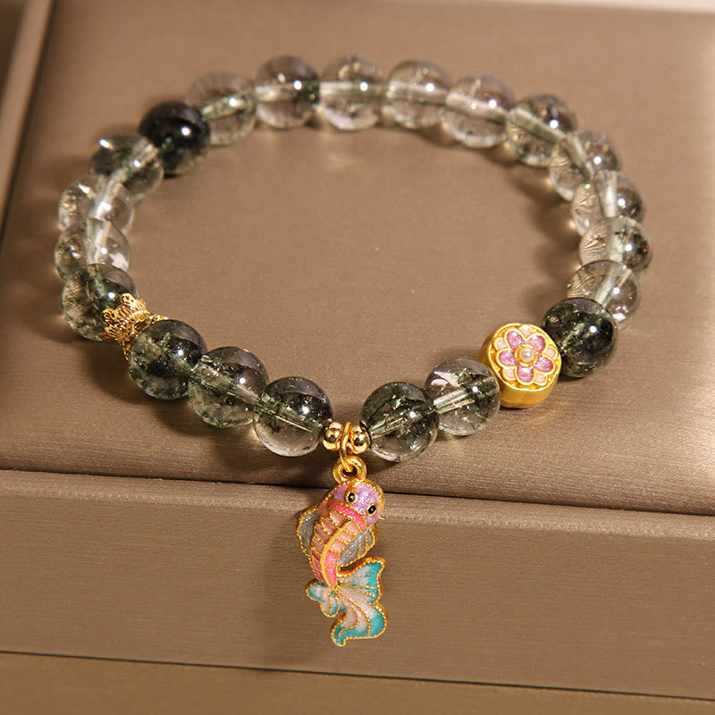 Buddha Stonesグリーンファントム鯉幸運ブレスレット