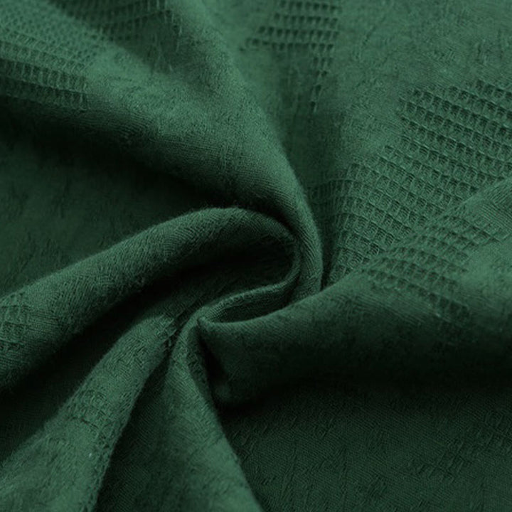 Buddha Stonesレトロ 純色 カエルボタンデザイン ジャカード 花柄 メンズ 半袖 コットンリネン シャツ - image 11