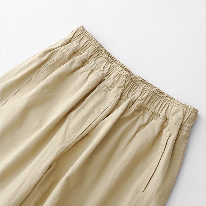 Buddha Stones春の通勤用 無地 ハイウエスト レディース ワイドレッグ コットンリネン パンツ ポケット付き - image 18