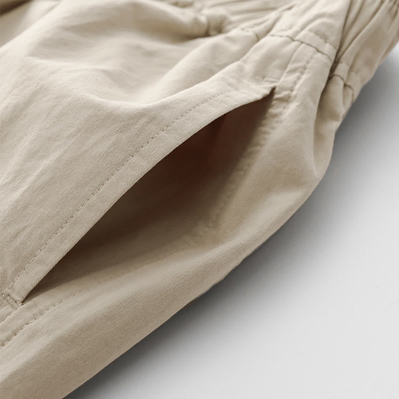 Buddha Stones春の通勤用 無地 ハイウエスト レディース ワイドレッグ コットンリネン パンツ ポケット付き - image 5