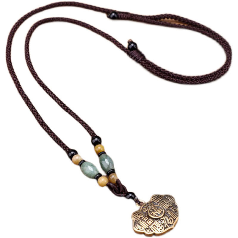 Buddha Stones 銅真鍮フーキャラクター幸運幸運繁栄ネックレスペンダント - image 3