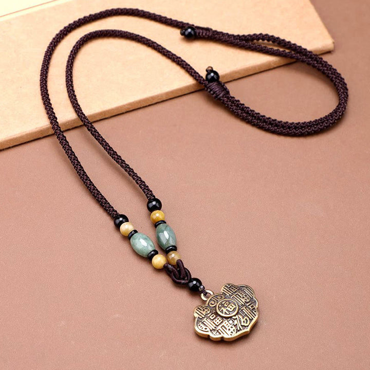 Buddha Stones 銅真鍮フーキャラクター幸運幸運繁栄ネックレスペンダント - フーキャラクター - image 0