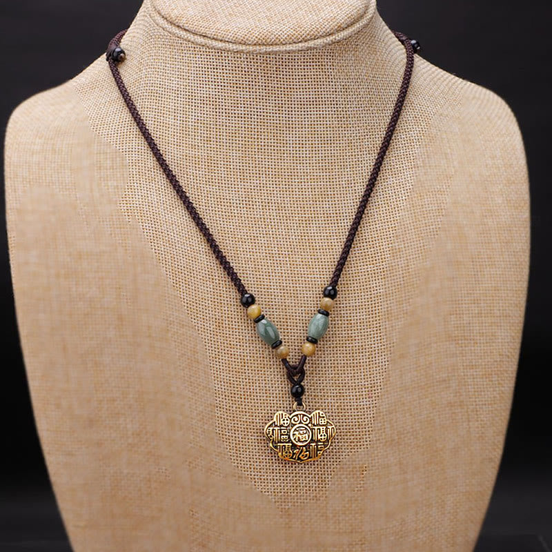 Buddha Stones 銅真鍮フーキャラクター幸運幸運繁栄ネックレスペンダント - image 1