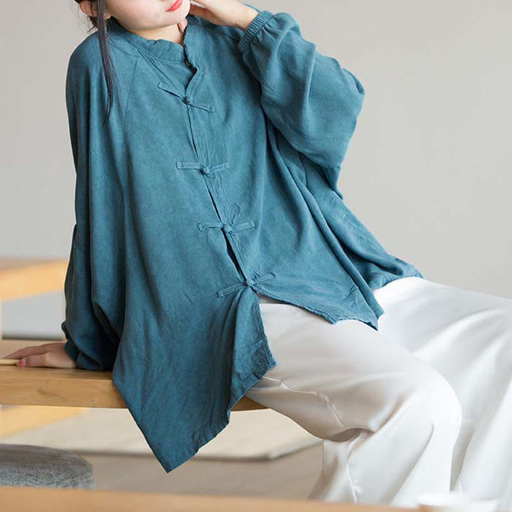 Buddha Stonesカエルボタン長袖シャツ禅太極拳瞑想トップス漢服ジャケット - image 6