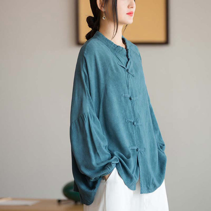 Buddha Stonesカエルボタン長袖シャツ禅太極拳瞑想トップス漢服ジャケット - image 8