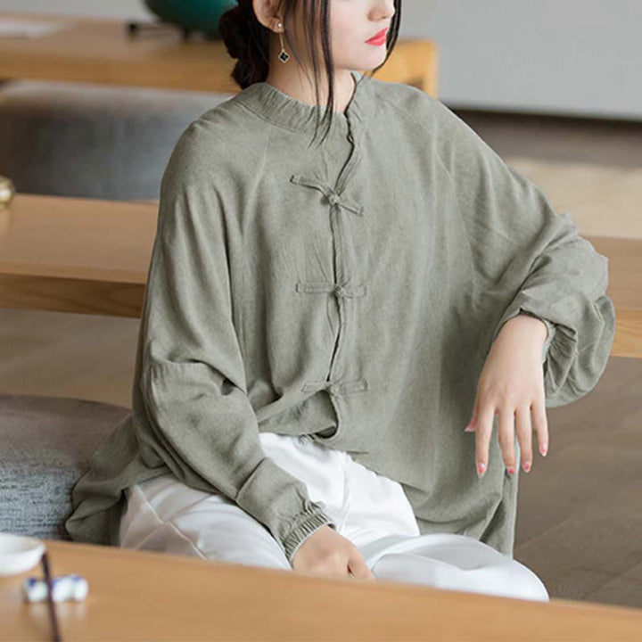 Buddha Stonesカエルボタン長袖シャツ禅太極拳瞑想トップス漢服ジャケット - image 19