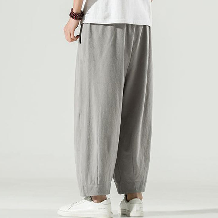 Buddha Stones無地 コットンリネン メンズ アンクル丈 ハーレムパンツ ポケット付き - image 10