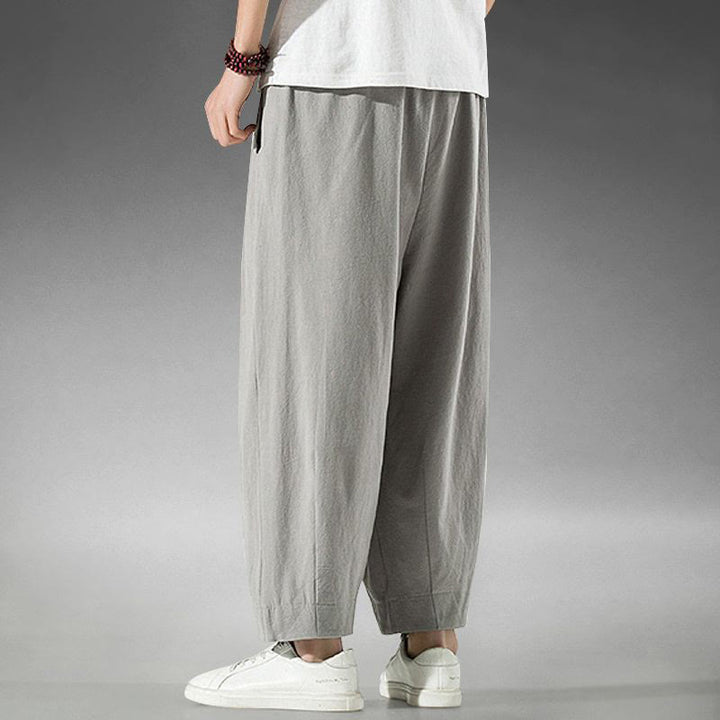 Buddha Stones無地 コットンリネン メンズ アンクル丈 ハーレムパンツ ポケット付き - image 15
