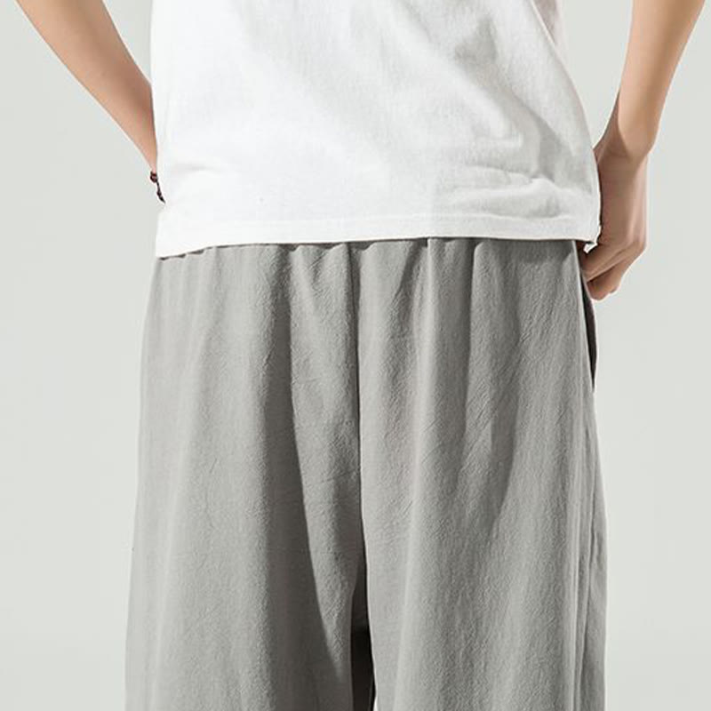 Buddha Stones無地 コットンリネン メンズ アンクル丈 ハーレムパンツ ポケット付き - image 17