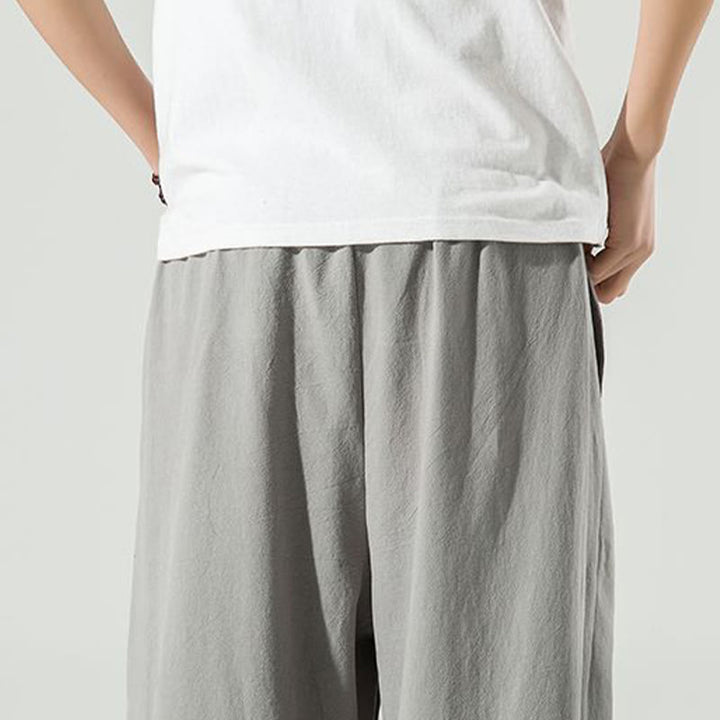 Buddha Stones無地 コットンリネン メンズ アンクル丈 ハーレムパンツ ポケット付き - image 17