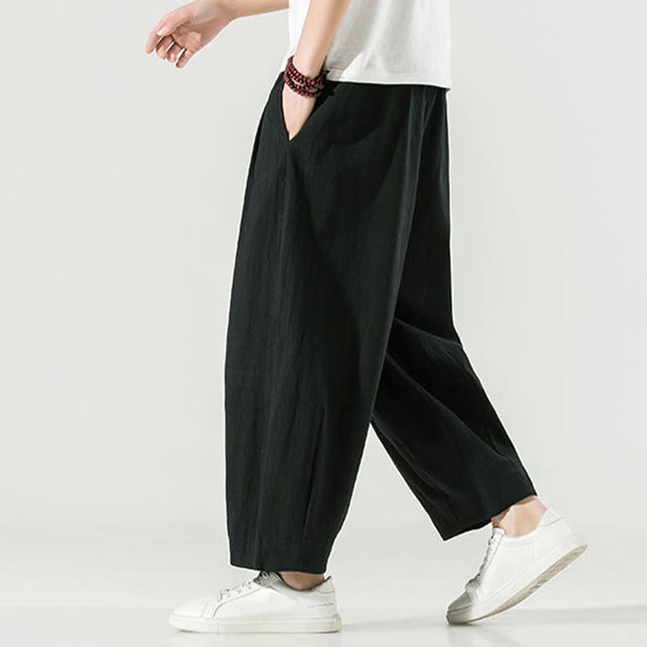 Buddha Stones無地 コットンリネン メンズ アンクル丈 ハーレムパンツ ポケット付き - image 23