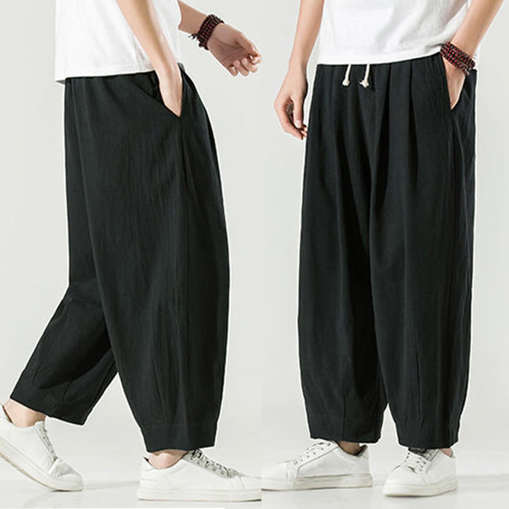 Buddha Stones無地 コットンリネン メンズ アンクル丈 ハーレムパンツ ポケット付き - image 28