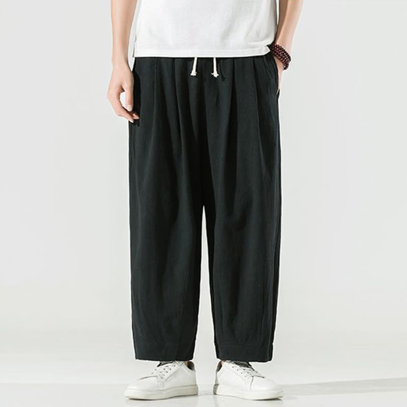 Buddha Stones無地 コットンリネン メンズ アンクル丈 ハーレムパンツ ポケット付き - image 22