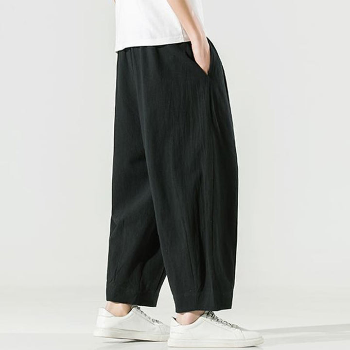 Buddha Stones無地 コットンリネン メンズ アンクル丈 ハーレムパンツ ポケット付き - image 24
