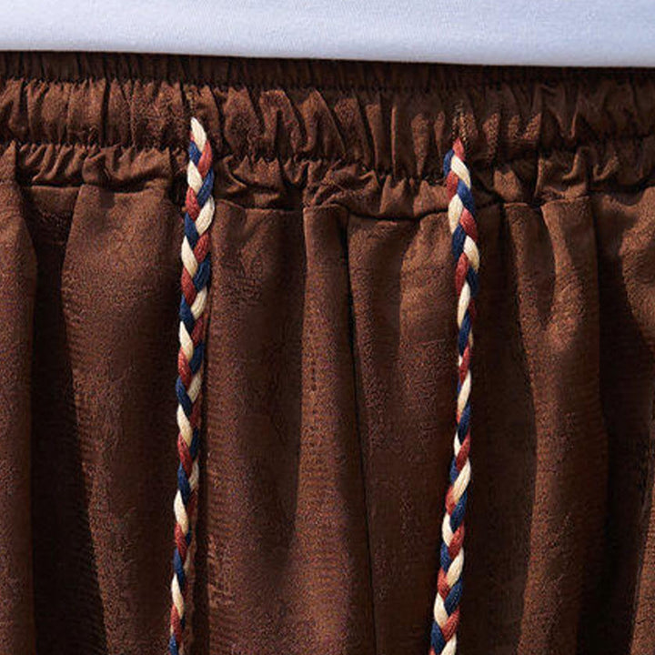 Buddha Stones夏 キャラクター 刺繍 デザイン ドローストリング メンズ 7-8丈 ポケット付きパンツ - image 17