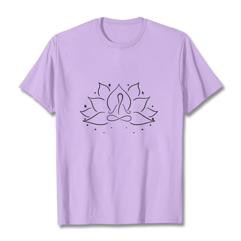 Buddha Stonesと蓮の花の瞑想ヨガのポーズデザインTシャツ - 梅 - 2XL - image 17
