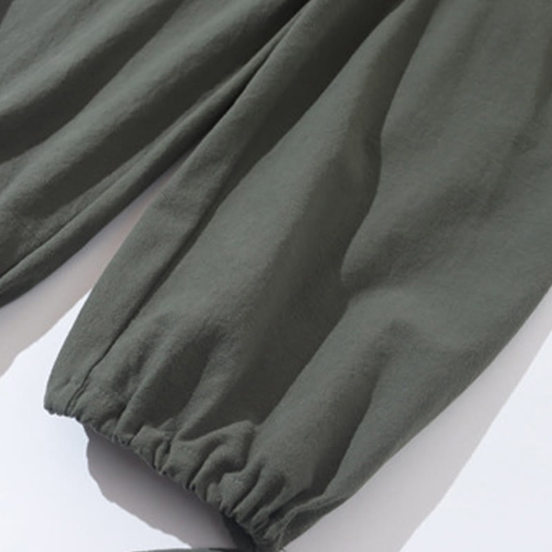 Buddha Stones 2点セット 唐装 カエルボタンデザイン シャツパンツ ポケット付き メンズ コットンリネン 瞑想用布セット - image 11