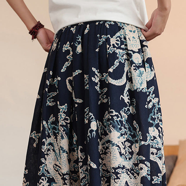 Buddha Stonesドラゴンプリント コットン メンズ ハーレム アンクル丈 パンツ ポケット付き - image 8