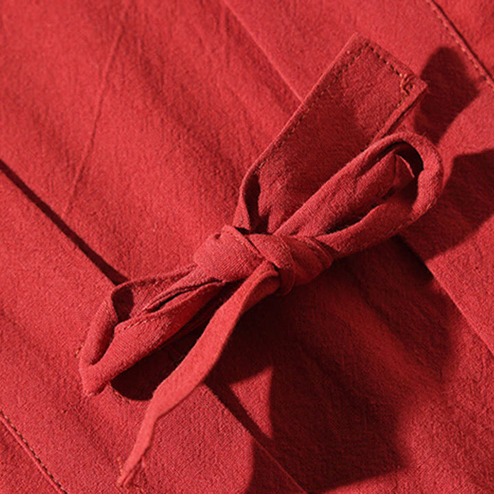 Buddha Stones刺繍 飛翔白鶴 コットンリネン オープンフロントジャケット メンズ着物 - image 7