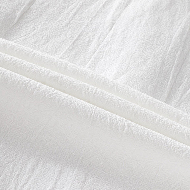 Buddha Stones夏用 無地 メンズ ボタン 半袖 コットンリネン シャツ - image 15