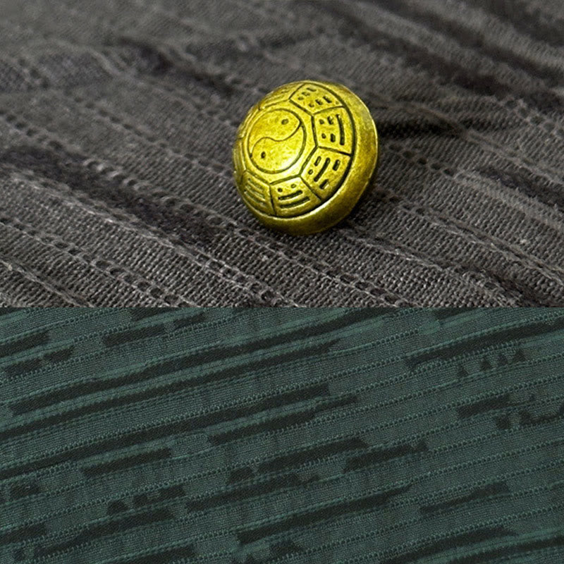 Buddha Stones夏 パッチワーク カラーデザイン メンズ 半袖 コットンリネン シャツ