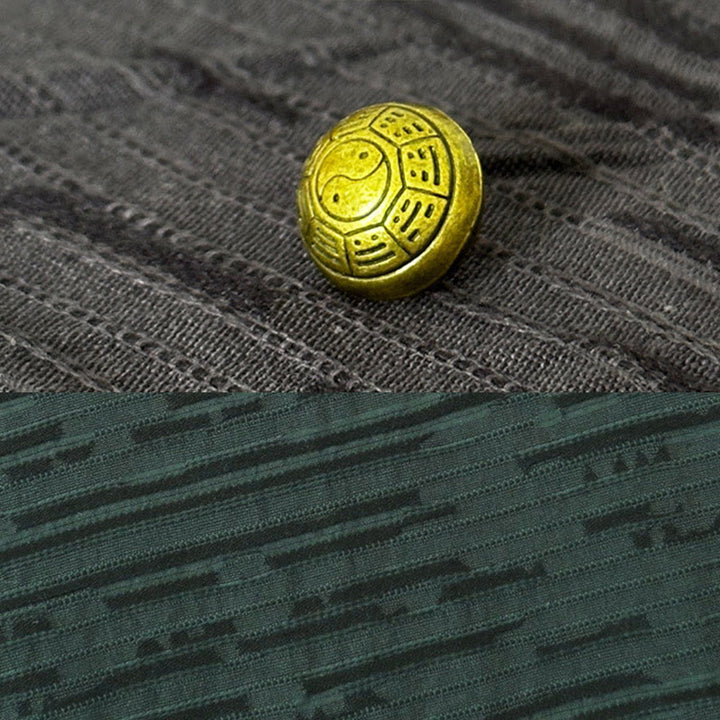 Buddha Stones夏 パッチワーク カラーデザイン メンズ 半袖 コットンリネン シャツ