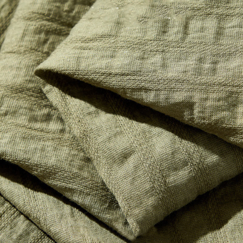 Buddha Stones夏用 無地 通気性 メンズ ボタン 半袖 テンセルシャツ - image 11