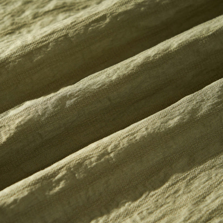 Buddha Stones夏用 無地 通気性 メンズ ボタン 半袖 テンセルシャツ - image 12