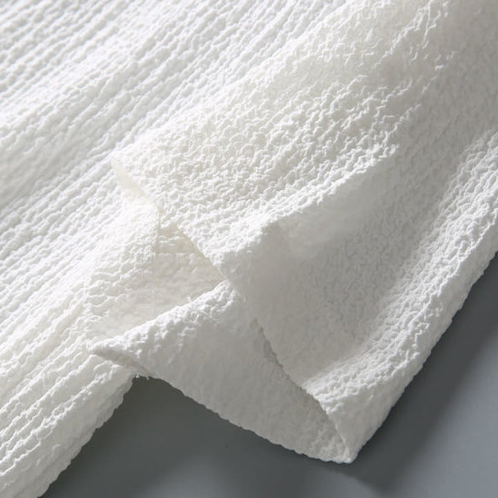 Buddha Stones 2点セット 無地 シワ加工 Vネック 半袖 Tシャツ パンツ 服 メンズ セット - image 14