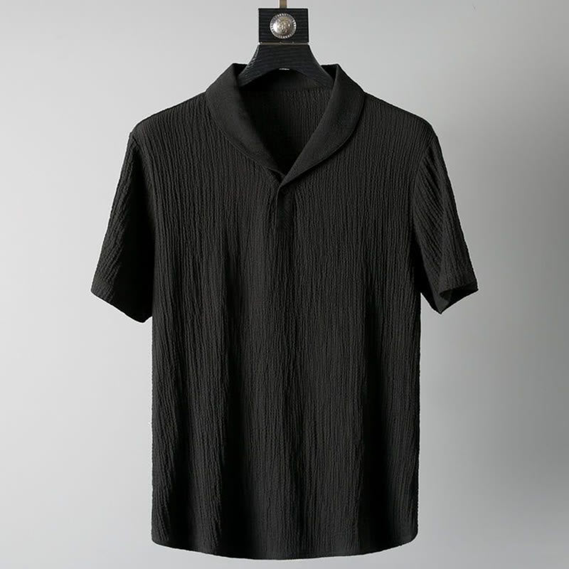 Buddha Stones 2点セット 無地 シワ加工 Vネック 半袖 Tシャツ パンツ 服 メンズ セット - image 1