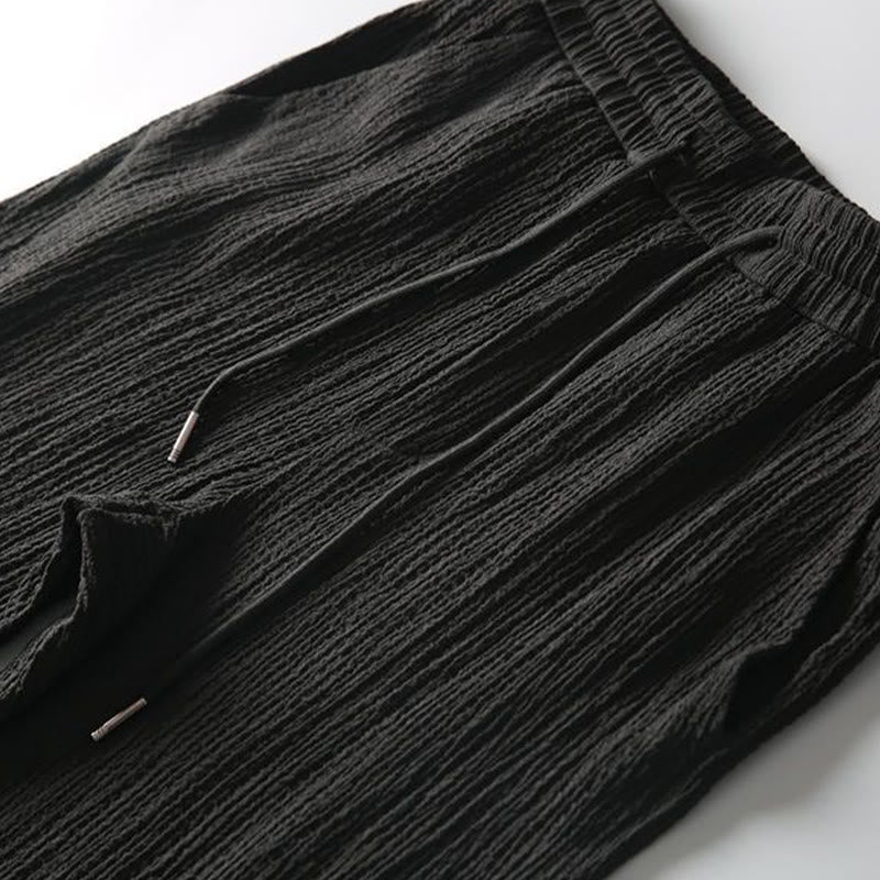 Buddha Stones 2点セット 無地 シワ加工 Vネック 半袖 Tシャツ パンツ 服 メンズ セット - image 5