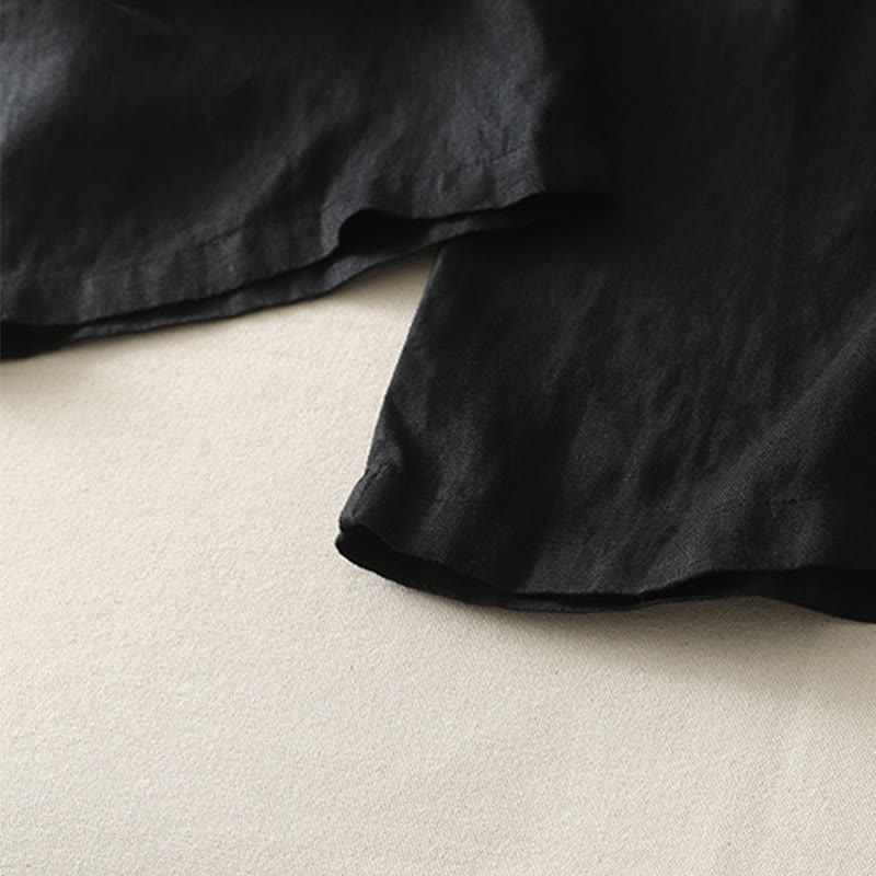 Buddha Stonesサマーデイリー 無地 伸縮性ウエストバンドデザイン レディース ワイドレッグ コットンリネン パンツ ポケット付き - image 25