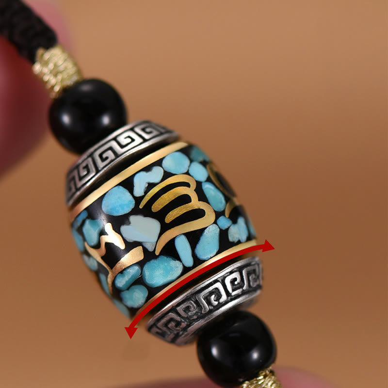 チベットのBuddha Stonesオーム・マニ・パドメ・フムムジ ビーズ模様 保護 回転式ネックレスペンダント - image 9