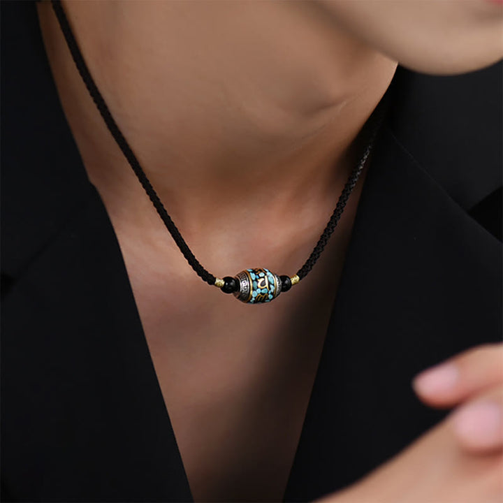チベットのBuddha Stonesオーム・マニ・パドメ・フムムジ ビーズ模様 保護 回転式ネックレスペンダント - image 5