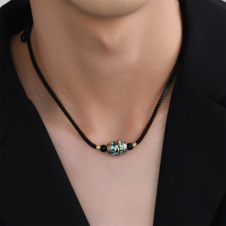 チベットのBuddha Stonesオーム・マニ・パドメ・フムムジ ビーズ模様 保護 回転式ネックレスペンダント - image 11