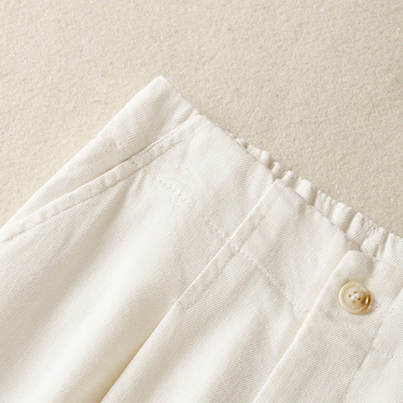 Buddha Stonesカジュアル レース パッチワークデザイン ハイウエスト レディース ワイドレッグ アンクル丈パンツ ポケット ジッパー付き - image 3