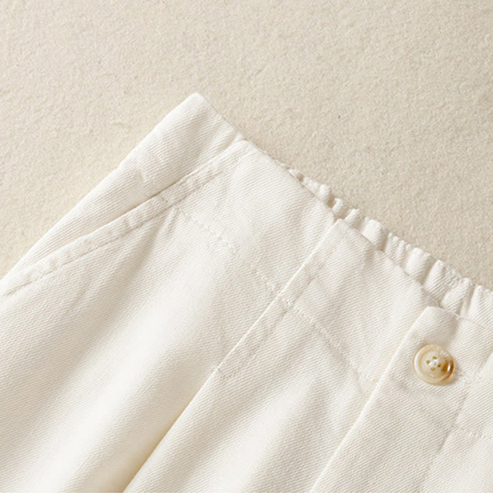 Buddha Stonesカジュアル レース パッチワークデザイン ハイウエスト レディース ワイドレッグ アンクル丈パンツ ポケット ジッパー付き - image 3