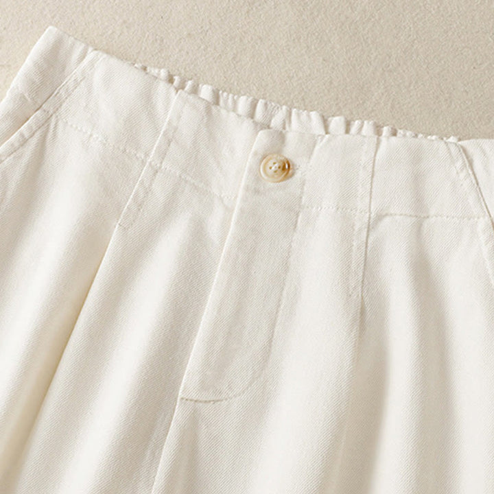 Buddha Stonesカジュアル レース パッチワークデザイン ハイウエスト レディース ワイドレッグ アンクル丈パンツ ポケット ジッパー付き - image 2