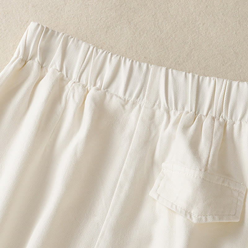 Buddha Stonesカジュアル レース パッチワークデザイン ハイウエスト レディース ワイドレッグ アンクル丈パンツ ポケット ジッパー付き - image 5