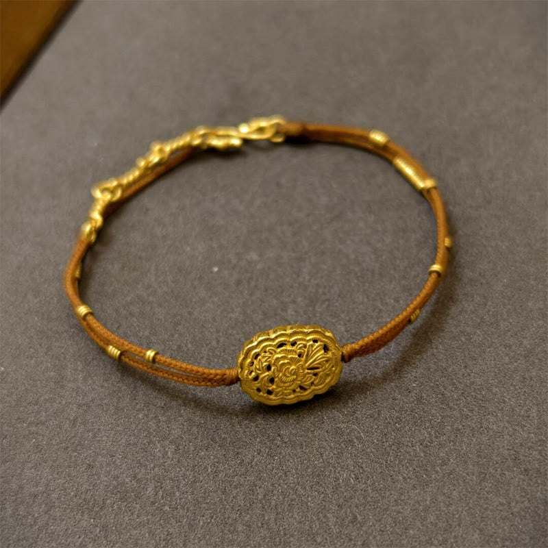 Buddha Stonesハンドメイド銅金メッキ牡丹紐バランスブレスレット - 銅とロープ（手首周り：14～15cm） - image 1