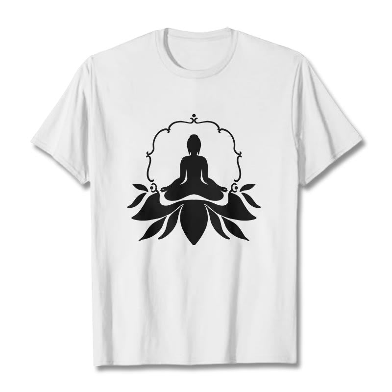 草の上に座るBuddha StonesTシャツ - 白 - 2XL - image 5