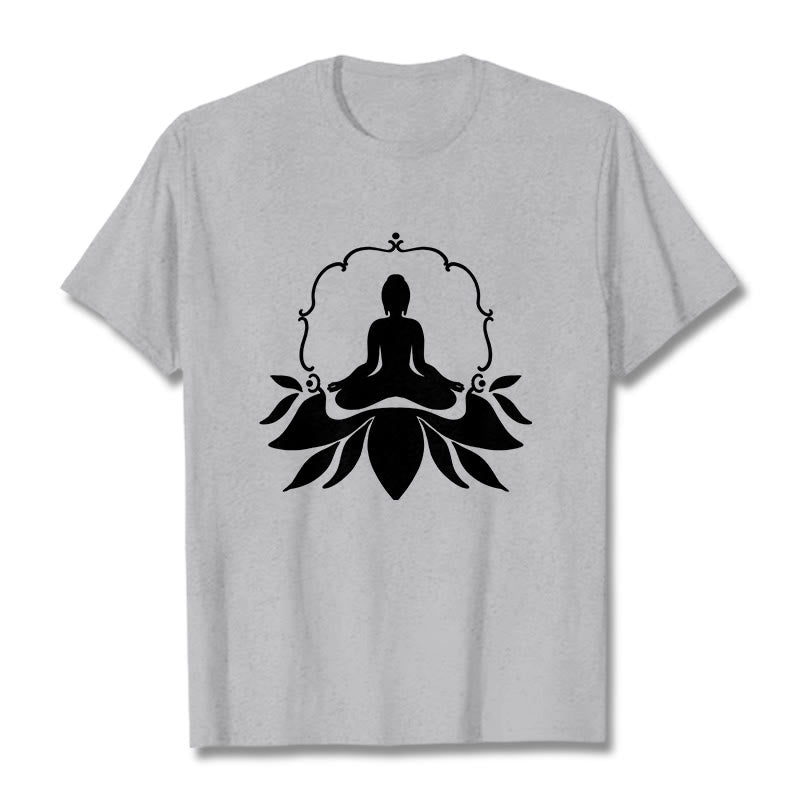 草の上に座るBuddha StonesTシャツ - ライトグレー - 2XL - image 19