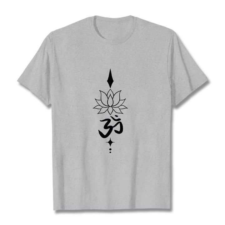 Buddha Stonesオムシンボル ロータスTシャツ - ライトグレー - 2XL - image 10