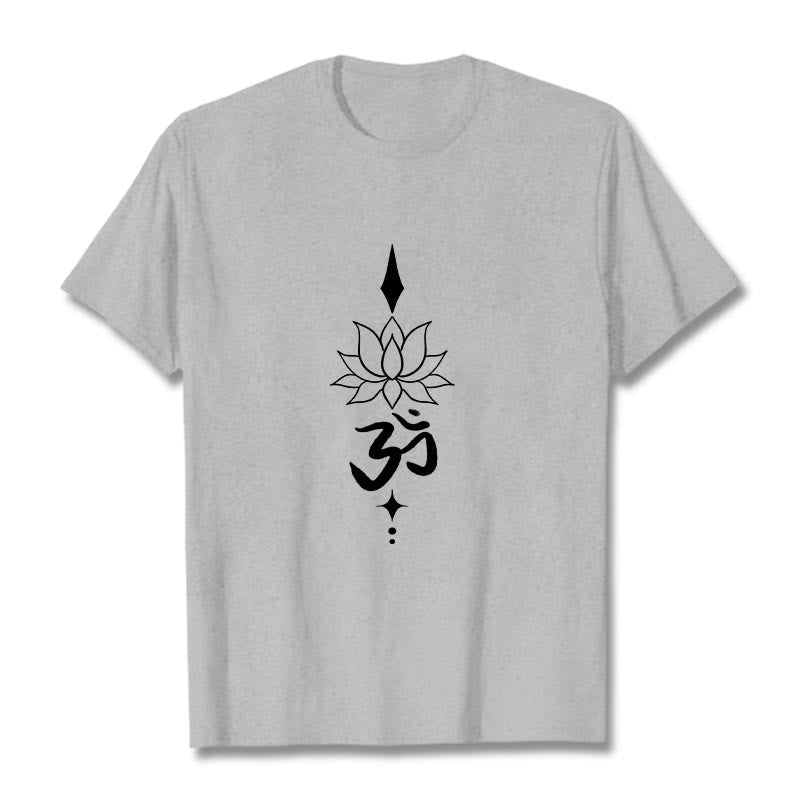 Buddha Stonesオムシンボル ロータスTシャツ - ライトグレー - 2XL - image 11