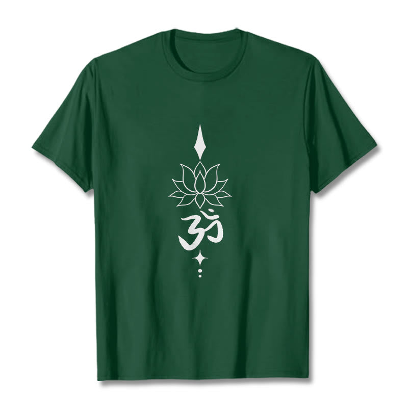 Buddha Stonesオムシンボル ロータスTシャツ - フォレストグリーン - 2XL - image 6